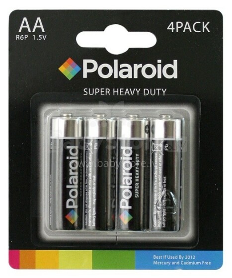 „Polaroid“, AA / LR03, 4 pakuočių 1,5 V baterijos karuselėms, ratukams, supamosioms kėdėms (4vnt.) 18-201