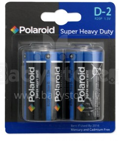 Polaroid 44610 R20P D 1.5V батарейки для игрушек, каруселек, велосипедиков (2 шт.) 18-207