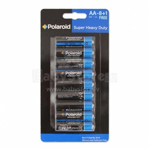 Polaroid, AA/LR03, 43590 9-pack 1.5V батарейки для игрушек, каруселек, велосипедиков (9 шт.) 18-202