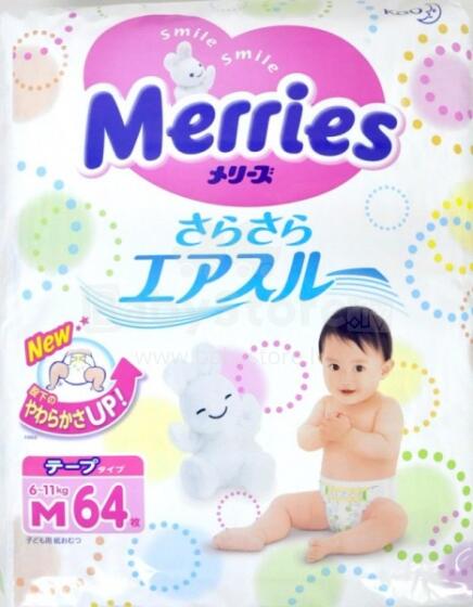 Merries Nappies (6 - 11 kg) 64 psc/pack