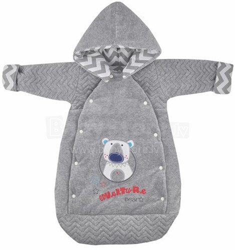 Koala Yogi Grey  велюровые ползунки/спальный мешок с длинным рукавом (с утеплителем)