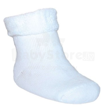 Yo Baby Frote White Xлопковые махровые носочки детские белые с отворотами (размер S-SSS)