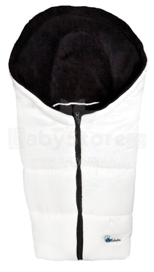 Alta Bebe Art.AL2008-37 white/black Baby Sleeping Bag Bērnu Ziemas Siltais Guļammaiss