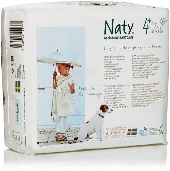 Nature Babycare maxi + (9-20kg), 25 vnt., Vystyklai