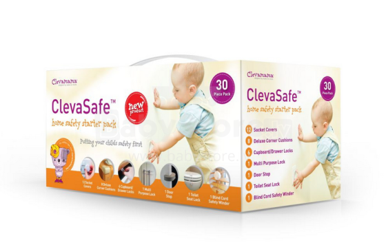 Cleva Mama Art. 7113 „Home Safety Starter Pack“ starterio saugos rinkinys (30 vnt.)