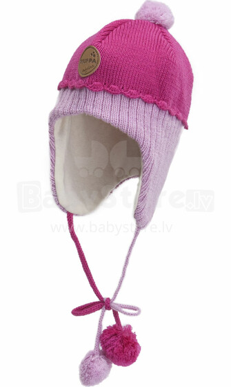 Huppa '15 Zoe 8380AW/963 Теплая вязанная шапочка для деток с хлопковой подкладкой (р.XS-M)