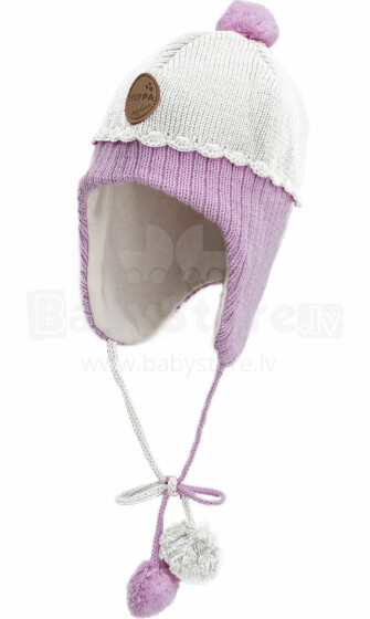 Huppa '15 Zoe 8380AW/920 Теплая вязанная шапочка для деток с хлопковой подкладкой (р.XS-M)