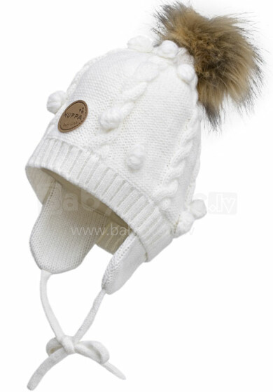 Huppa '17 Macy Art.83570000-60020 Megztinė kūdikių kepurė žiemai su medvilniniu pamušalu (dydis XS-M)