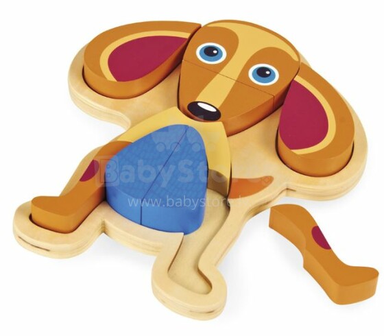 Oi, šuo, 16002,22 „Happy Puzzle“ Keičiamas medinis žaislinis galvosūkis