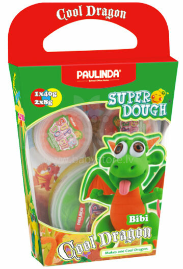 Paulinda Super Dough Cool Dragon Bibi 081378-1 Īpaši viegls un patīkams plastilīns Pūķis