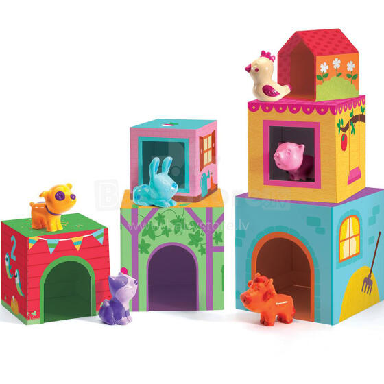DJECO  Art.DJ09108 Topanifarm Stacking Blocks