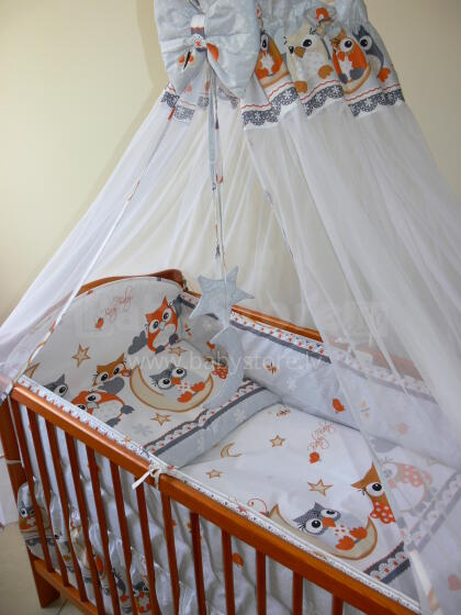 MimiNu Baby Owl Grey bedding set in two parts 100x135cm