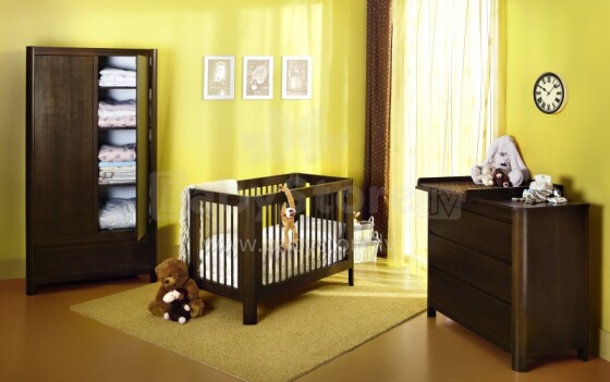 Troll Sun Walnut Art.71518 Детский комплект мебели(шкаф+комод+кровать)