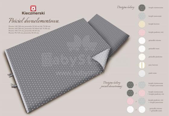 MimiNu Kropki Grey Bedding Set 2-Piece 100x135cm Dark Grey + Light Grey