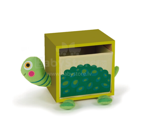 Oi, vėžlys 70003.23 „Cookie Happy Bedroom“ stilingas vaikų naktinis staliukas, žalia bagažinės dėžutė