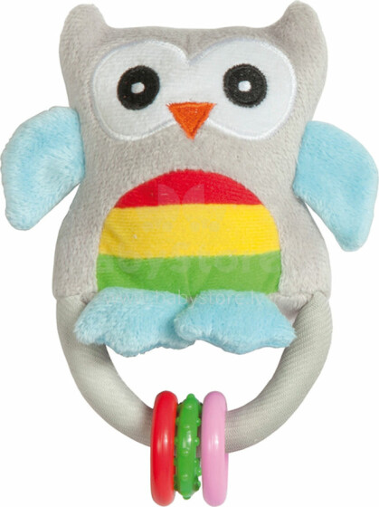 Fillikid Playring Owl Art.350-301 Цветная развивающая погремушка, пророрезыватель для зубов
