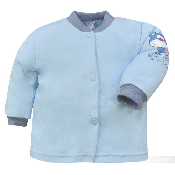 Bobas Tosiek Art.103 mėlyni braškiniai marškinėliai su spaudėmis iš 100% medvilnės (56-86)
