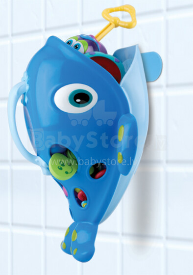 Nuby Blue banginių kibiras Art.6137 vaikų vonios žaislų kibiras „Dolphin“