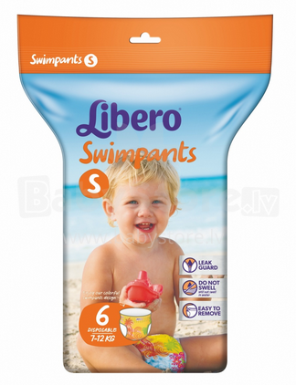 Libero Art.61302 Swimpants - специальные подгузники для маленьких плавцов 7-12 кг,6 шт.