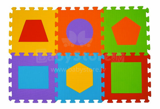 „BabyOno Floor Puzzle Art“. 279 grindų galvosūkio kilimėlio formos (iš 6 elementų) 90x90cm