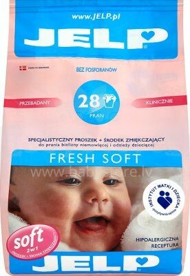 Jelp Fresh Soft skalbimo milteliai + minkštiklis spalvotiems drabužiams, 2,24 kg
