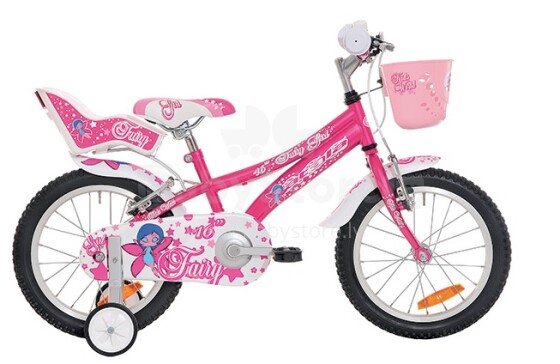 Atala Fairy 16” Детский Двухколёсный велосипед со вспомогательными колёсами (четырёхколёсный) с 4х лет