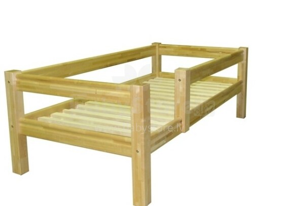 „Straubek Art.BST“ natūralaus beržo medinė lova jaunimui, lakuota 90x200cm