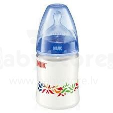 Nuk First Choice  Art.10743347  Пластмассовая  бутылочка c ортодонтической  соской из силикона  1 размера 0-6мес 150 мл