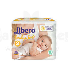 „Libero Art.61601 Baby Soft mini 2“ vystyklai (3-6 kg) 36 vnt.