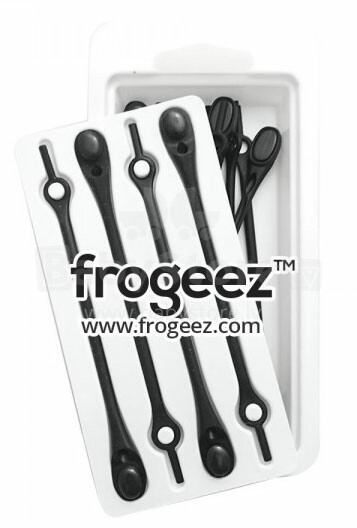 Frogeez™ Laces (black&black) Силиконовые шнурки – клипсы для обуви 14шт.