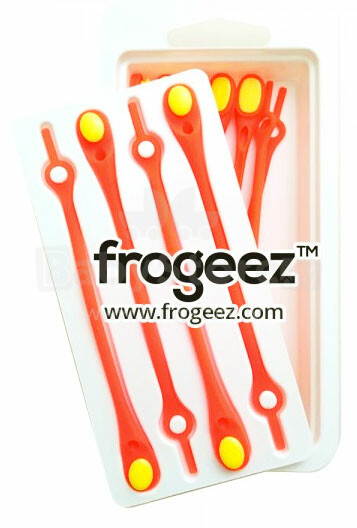 „Frogeez ™“ nėriniai (oranžiniai ir geltoni) batų silikoninės virvelės - segtukai 14 vnt.