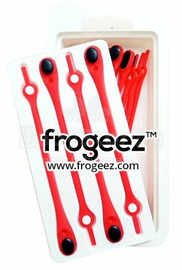 Frogeez™ Laces (red&black) Apavu silikona auklas - klipši 14 gab.