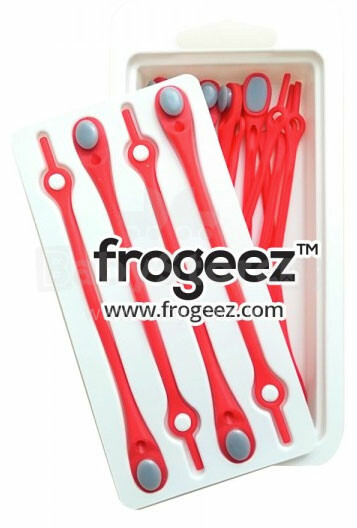 „Frogeez ™“ nėriniai (raudoni ir pilki) batų silikoninės virvelės - segtukai 14 vnt.