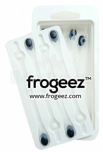 Frogeez™ Shoe Laces (transparent&black) Smart silicone shoelaces 14 pcs/pack