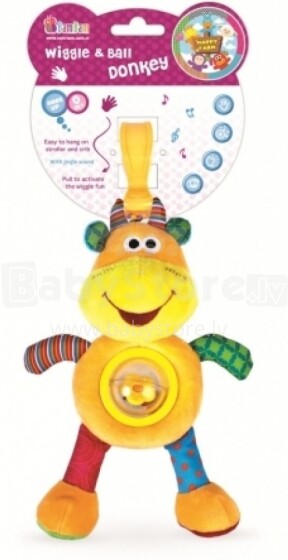 Bam Bam Wiggie&Ball  разноцветная игрушка с клипсой и погремушками Корова