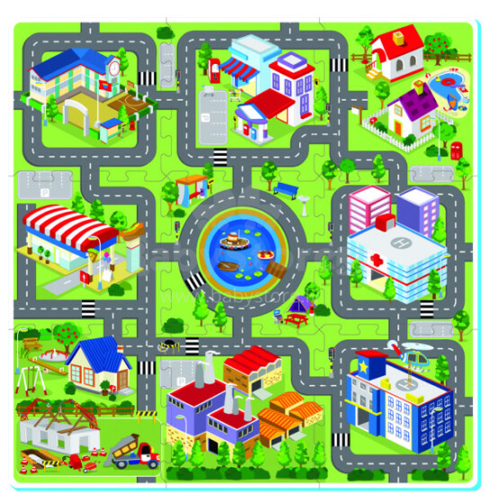 Floor Puzzle Art.3007 Puzzle Pilsētiņa Puzle-paklājs