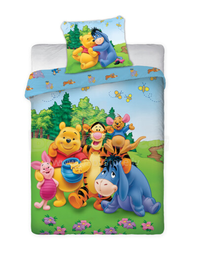 Faro Tekstylia Disney Bedding Winnie Pooh Kokvilnas gūltas veļas komplekts 160x200