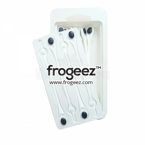 Frogeez™ Laces (grey&white) Силиконовые шнурки – клипсы для обуви 14шт.