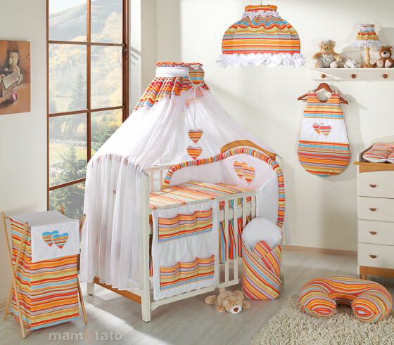 Mamo Tato Heart Col. Orange Комплект постельного белья из 11 частей (60/90x120 см)