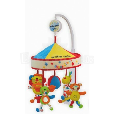 Baby Mix M/00/750M Musical Mobile Muzikālais karuselis ar plīša mantiņām 