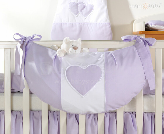 Mamo Tato Heart Col. Lavender Кармашек для игрушек на кроватку (60x30 см)