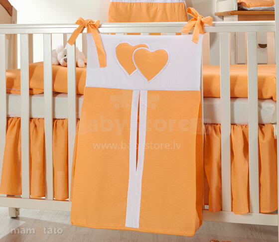 Mamo Tato Heart Col. Peach Auduma maisiņš autiņiem gultiņai (38x62 см)