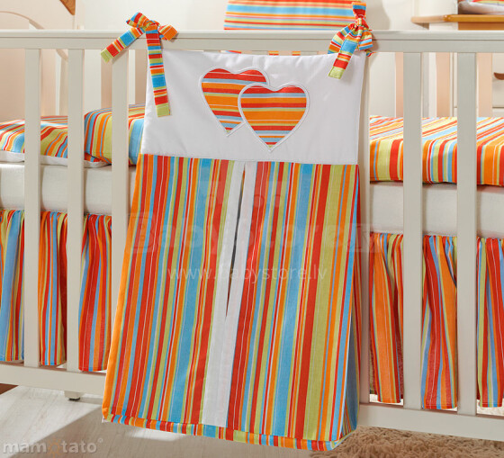 Mamo Tato Heart Col. Orange Auduma maisiņš autiņiem gultiņai (38x62 см)