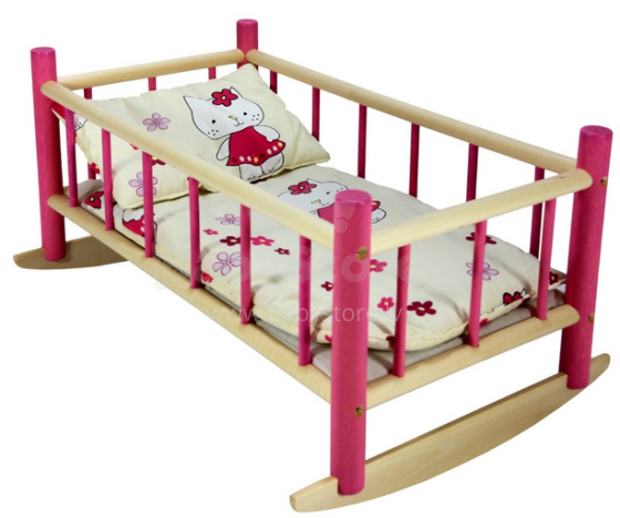 Galdrew ZGA-0113 Saliekama gultiņa-šūpulis lellēm ar gultas veļu (50x27 cm)