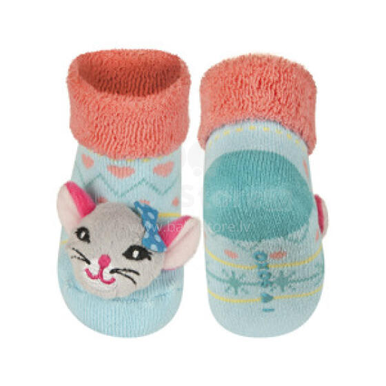 Soxo Art.46146  Infant socks with rattle 0-12m.