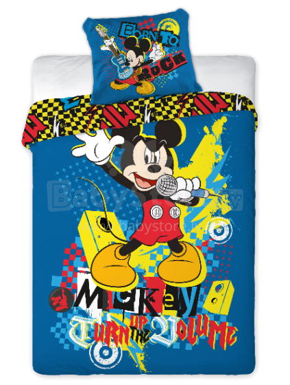 „Faro Tekstilia Disney“ patalynės rinkinys „Mickey Mouse“ medvilninis patalynės komplektas 160x200