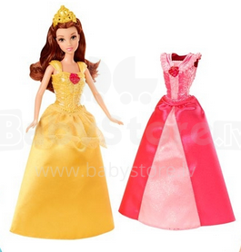 „Mattel Disney Princess“ putojanti princesė ir mados „Bella Doll“ menas. X9357 rinkinys „Lėlė ir suknelė“