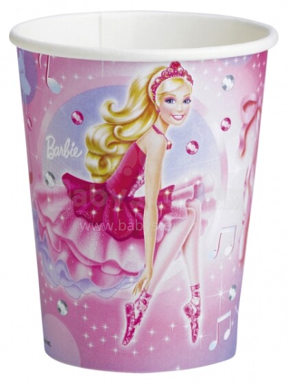 Amscan Barbie Shoes Pink Art. 552386  Komplekts no 8 glāzītēm 