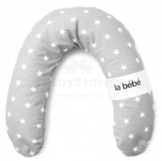 La Bebe™ Rich Cotton Nursing Maternity Pillow Art.78981 Grey&White stars, 30x104 cm