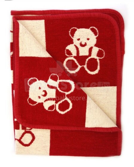 Cotton Eco blanket Art.0768 Red Cotton Chenille 70*90cm